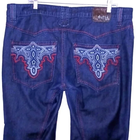 Antik DENIM Men's Blue Button-fly, Flare Leg Jeans, 36W / 33L - Picture 1 of 11